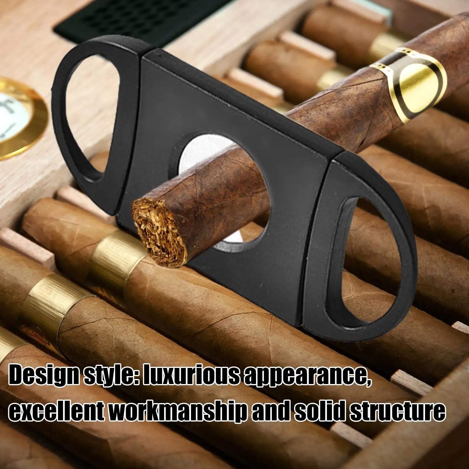 ABS/Stainless Steel Double Blade Cigar Cutter Classic Guillotines Design For A Clean Cut, Essential Tool & Premium Gifts Peaceful Pleasures Health and Wellness