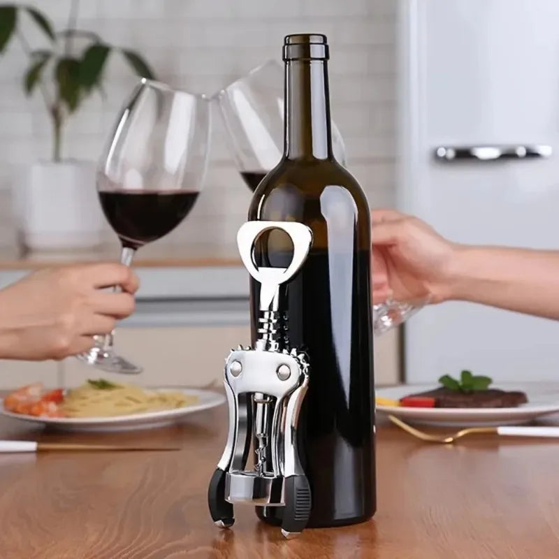 Wing Corkscrew Wine Opener – Zinc Alloy & Stainless Steel Multifunctional Bottle Opener