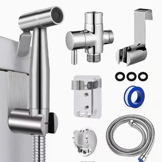 High-Pressure Bidet Spray Gun & Triangle Valve Bathroom Kit
