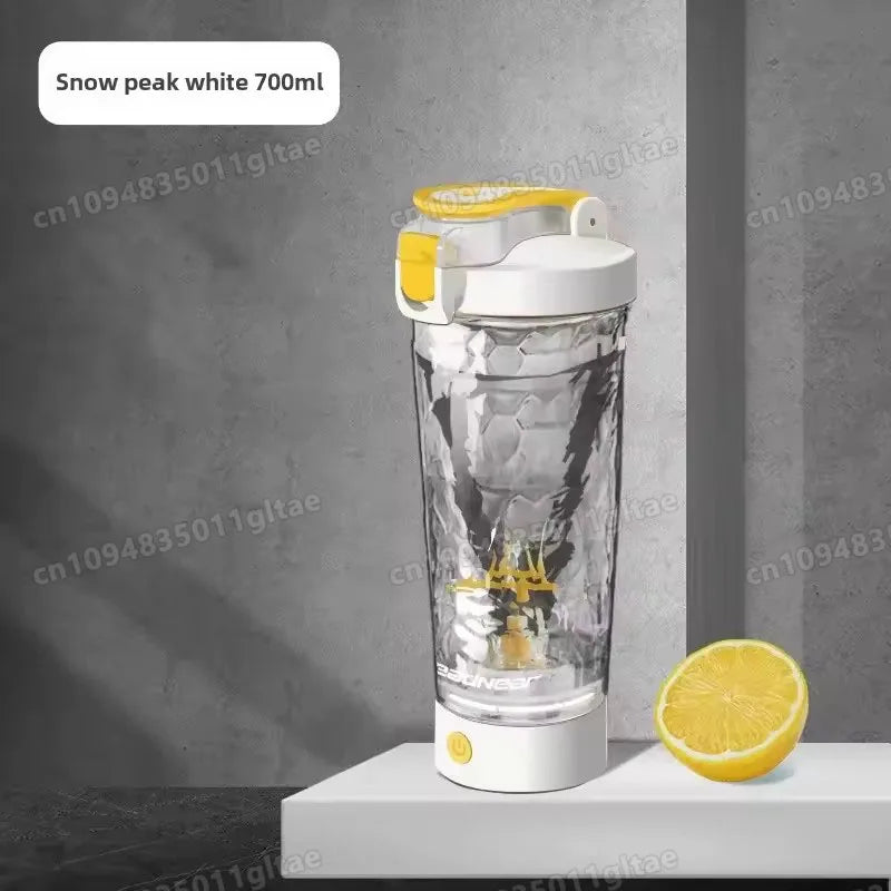 Electric Blender Cup Portable Blender Cup Milk Powder Protein Powder Blender Automatic Shaker Cup Home Travel Outdoor Sports Gym Peaceful Pleasures Health and Wellness 650ML White Cup
