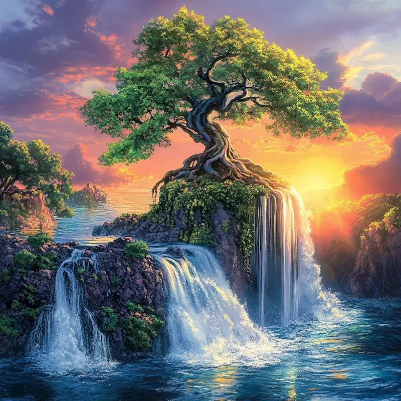GATYZTORY Modern Painting By Numbers Waterfall Landscape Drawing Landscape Canvas Paint For Painting Art Picture Diy Ideas Peaceful Pleasures Health and Wellness Light Grey 20x30cm Unframed