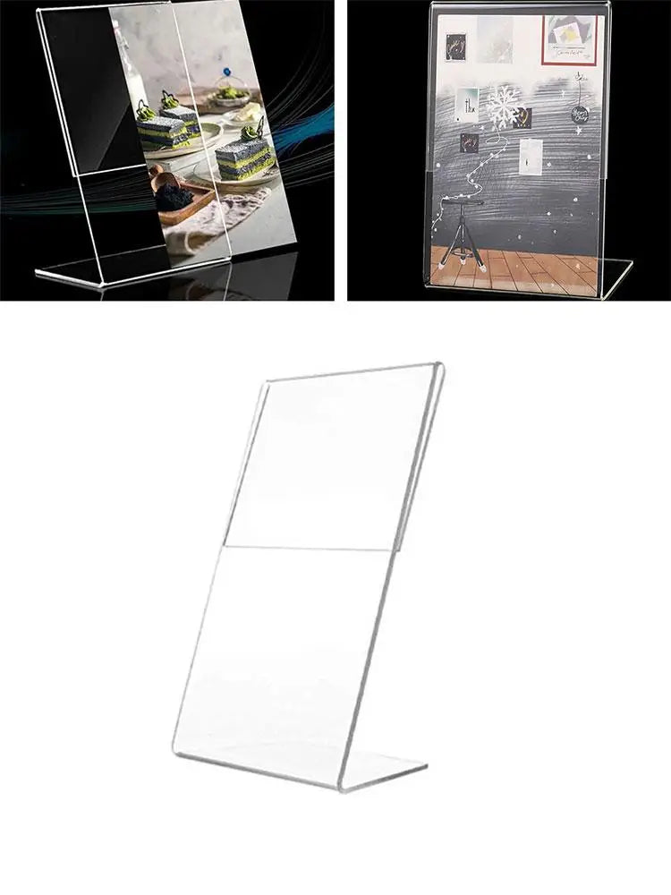 A6 Transparent Acrylic Display Stand Desk Card 10cmx15cm Double Side