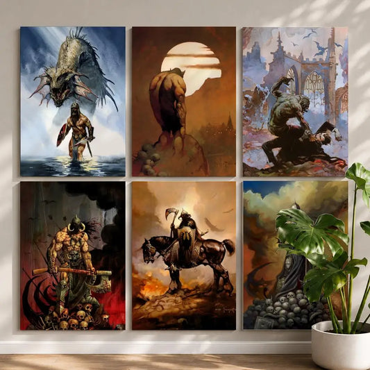 Frank Frazetta HD Poster – Self-Adhesive Waterproof Wall Art Wall Art Poster Peaceful Pleasures Health and Wellness