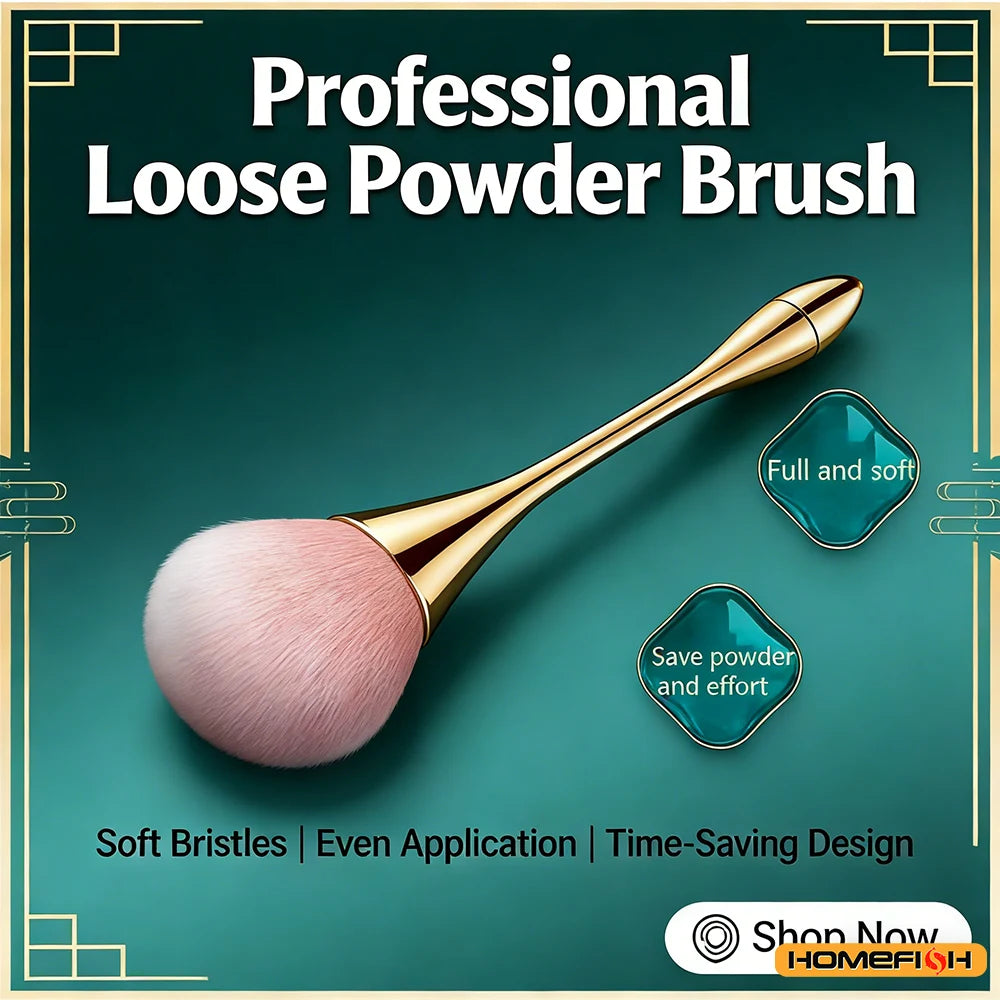Small Fluffy Soft Powder Brush for Blush & Setting Powder, Waist Design Beauty Tool Peaceful Pleasures Health and Wellness