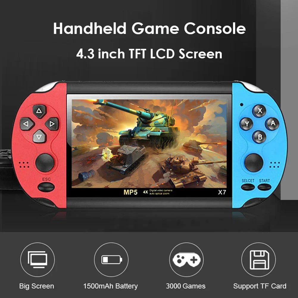 AyeBeau X7 Handheld Retro Game Console | 10,000 Games, 4.3"