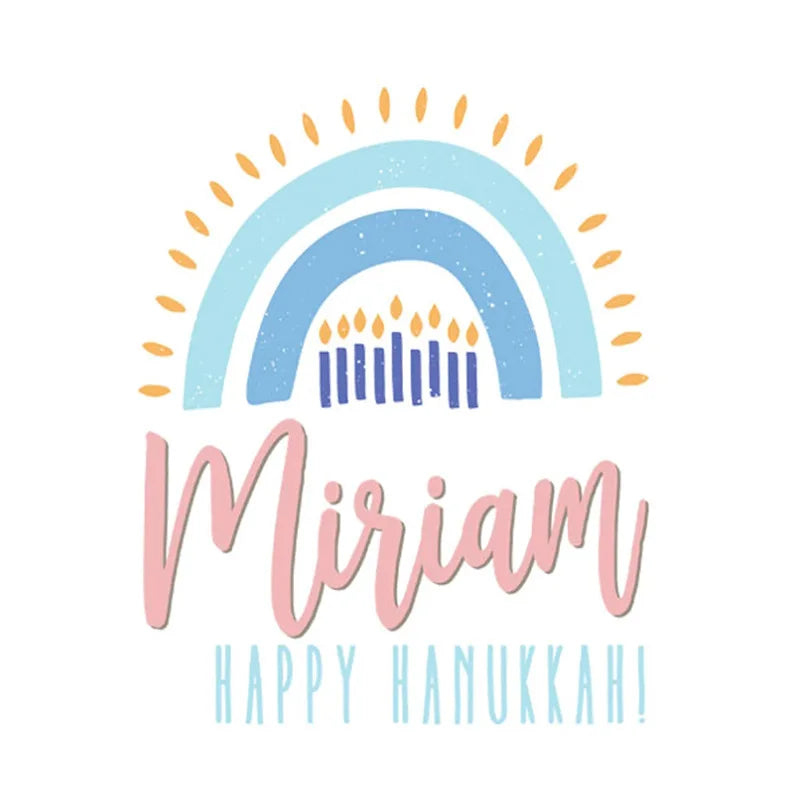 Personalized Rainbow Menorah Hanukkah Gift Bag for Kids Holiday Gift Bag Peaceful Pleasures Health and Wellness