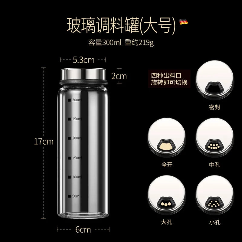 1PC Spices Bottle Glass Salt Jar Pepper Seasoning Set Container Kitchen Accessories Cook Utensils Free Shipping Cans Original Peaceful Pleasures Health and Wellness