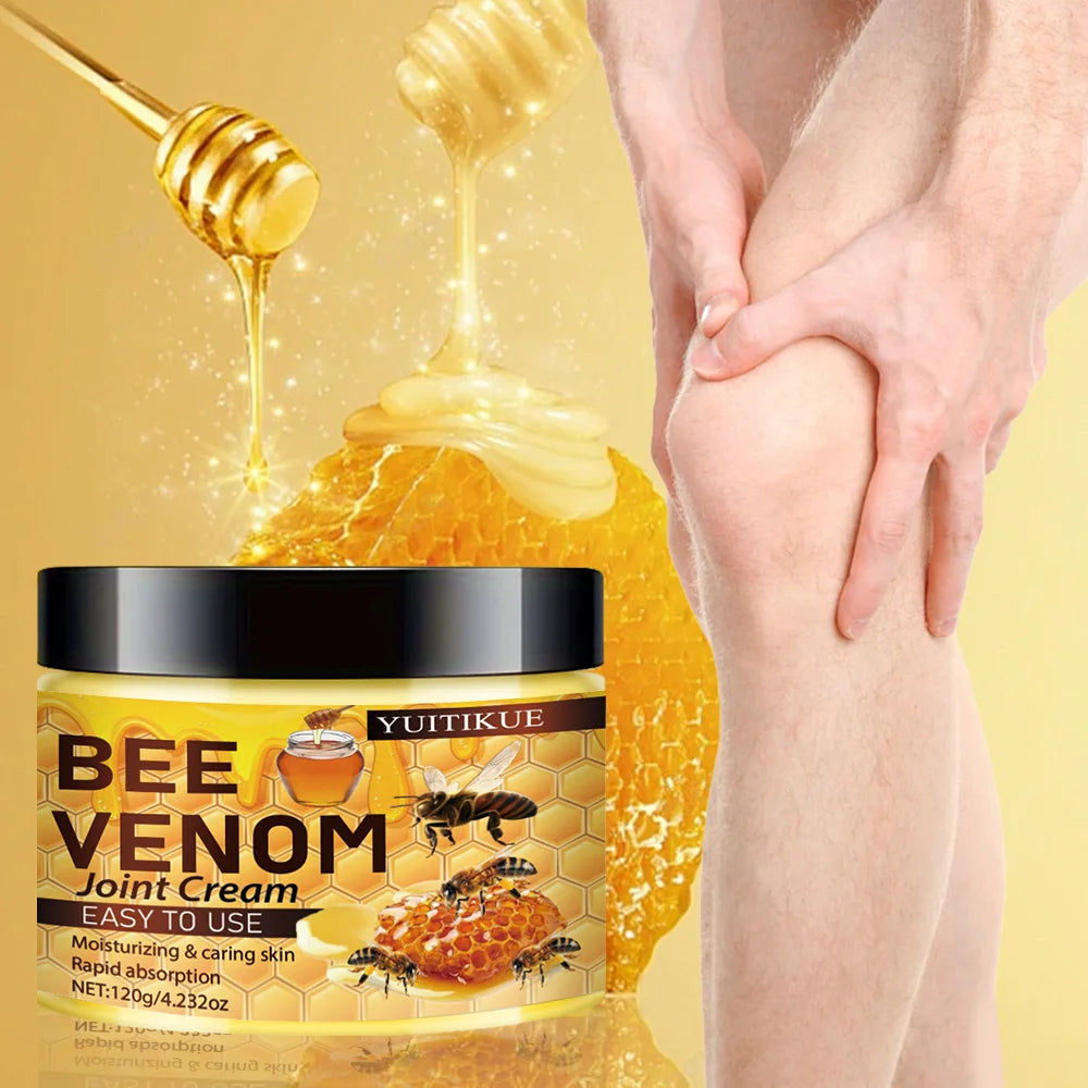 Bee Venom Joint Cream 120g Fast Absorption Non-Sticky Moisturizer for Elbows Shoulders Knees & Back Skin & Joints Care Peaceful Pleasures Health and Wellness