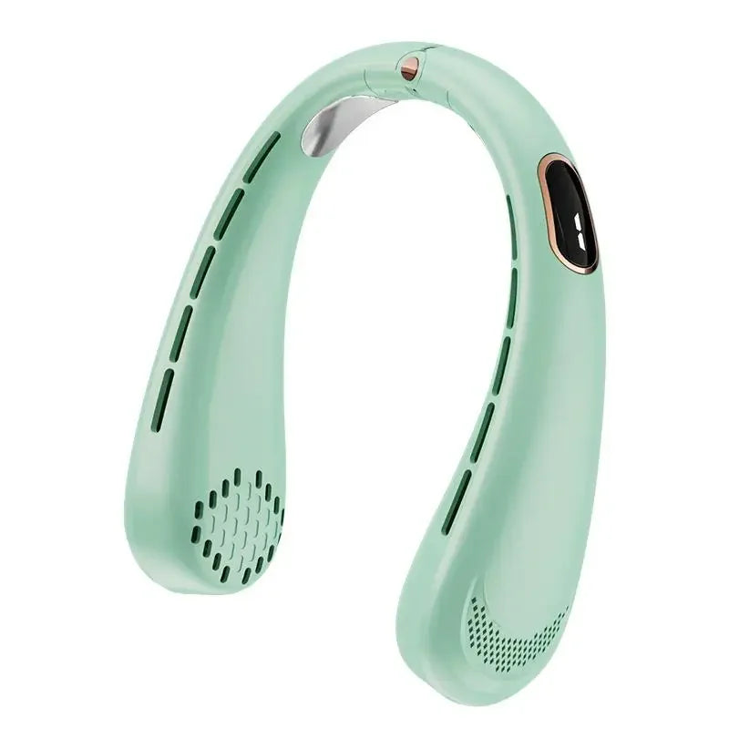 Hanging Neck Bladeless Fan 720° Multi Angle Adjustable Portable Usb Charging Fan Ice Ceramic Cooling Chip Mini Fan Peaceful Pleasures Health and Wellness Green