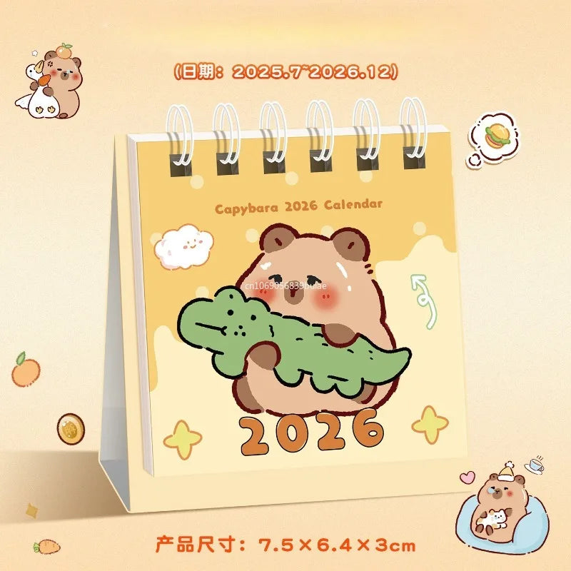 2025-2026 Desk Calendar, From July 2025 To December 2026, 17-Month Small Calendar,7.5x6.4x3cm Paper Small Desk Calendar Calendar Peaceful Pleasures Health and Wellness