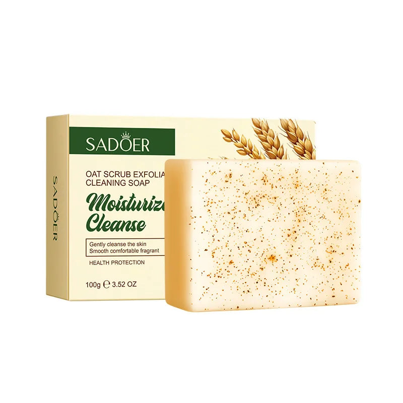 SADOER Oat Scrub Exfoliating Soap 100g – Gentle Cleansing Bar