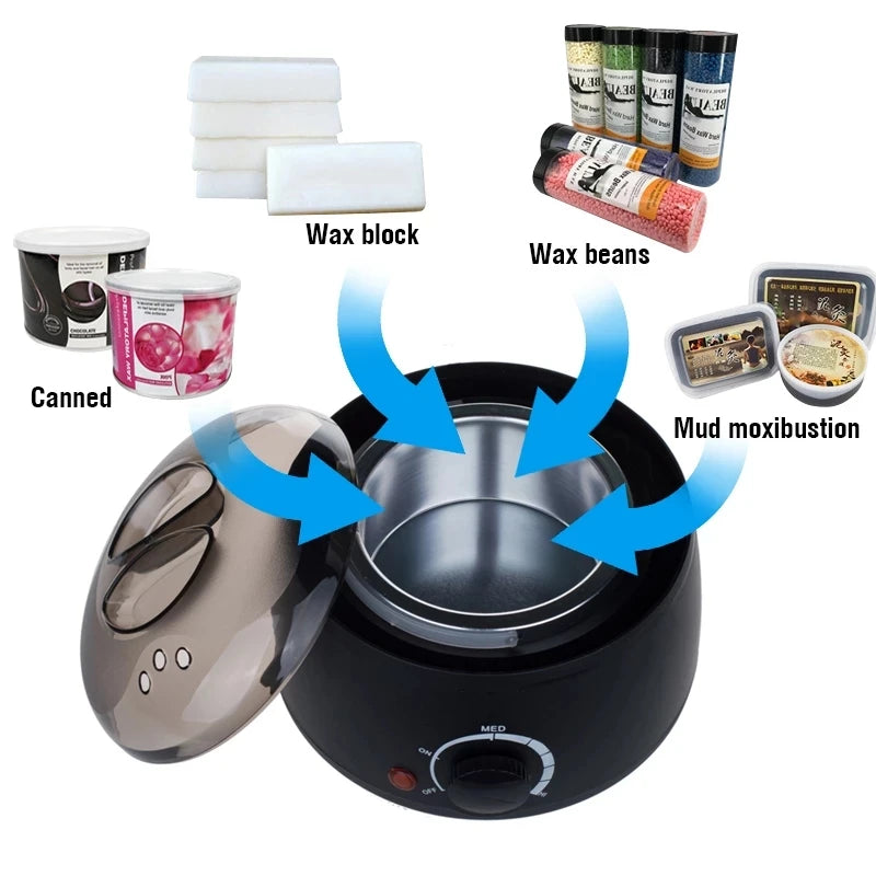 Wax Heater for Hair Removal Waxing Warmer Dipping Pot Wax Melting Machine Depilation Paraffin Warmer Wax Heater Kit Peaceful Pleasures Health and Wellness
