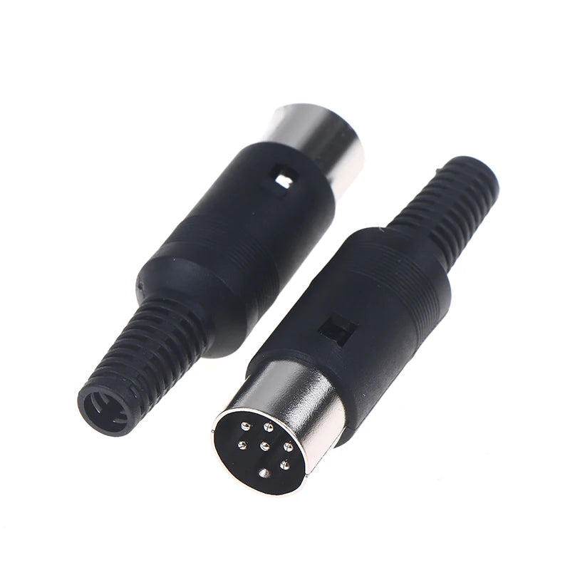 2Pcs/pack 3P 4P 5P 6P 7P 8P DIN Male/Female Plug Soecket Jack With Plastic Handle Keyboard Cable Connector Adaper Peaceful Pleasures Health and Wellness 6pins plug