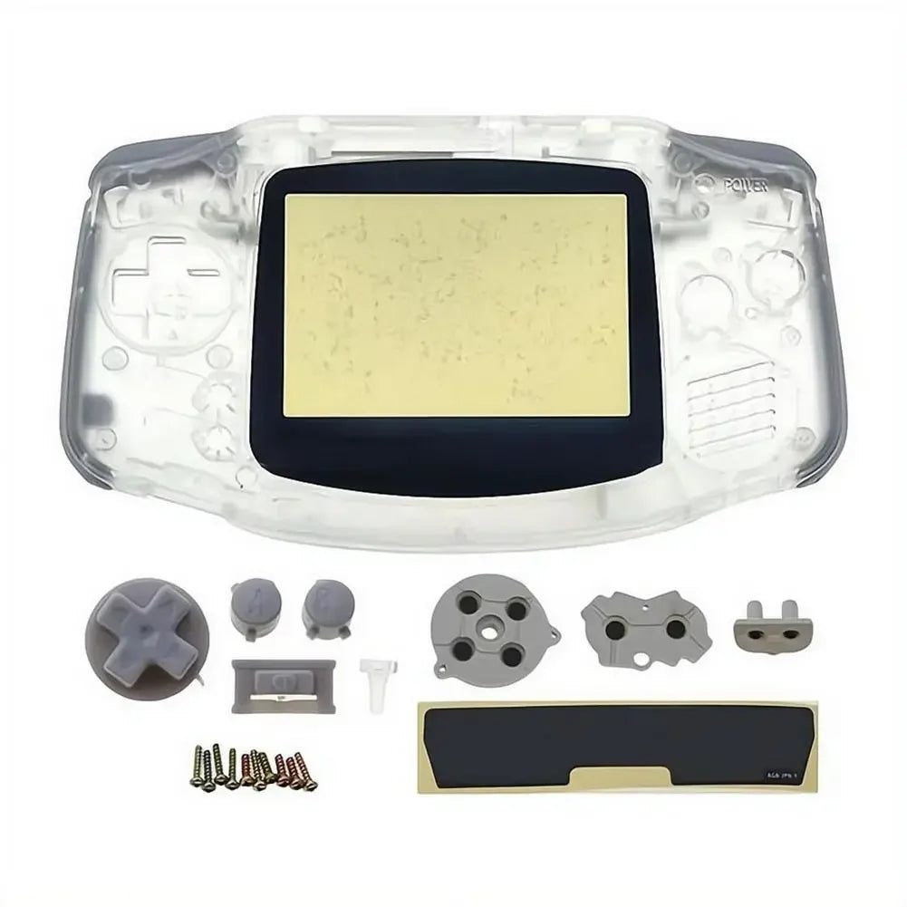 Full Housing Shell Replacement for Game Boy Advance GBA Clear Transparent Custom Case Cover Buttons Screws Full Set DIY Repair Peaceful Pleasures Health and Wellness