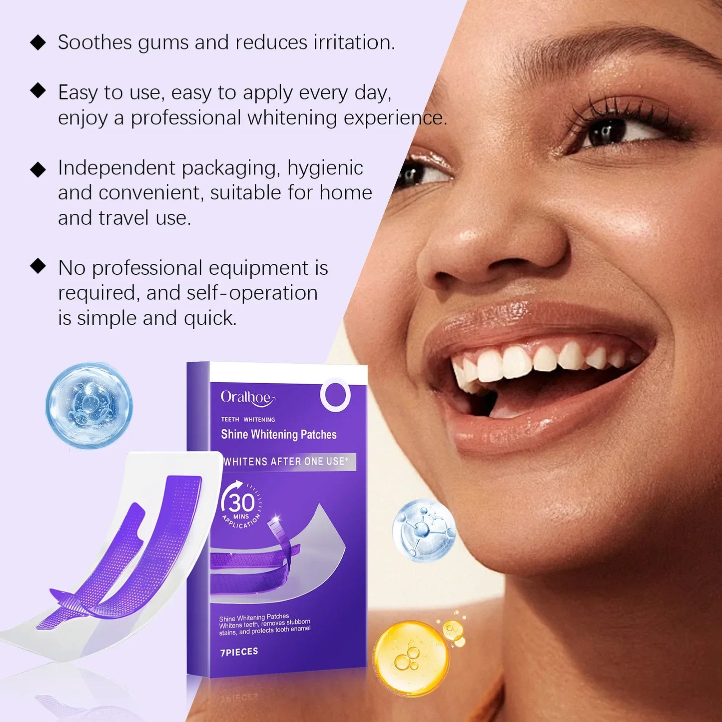 Oralhoe Teeth Whitening Strips – Stain Removal Gel Patches