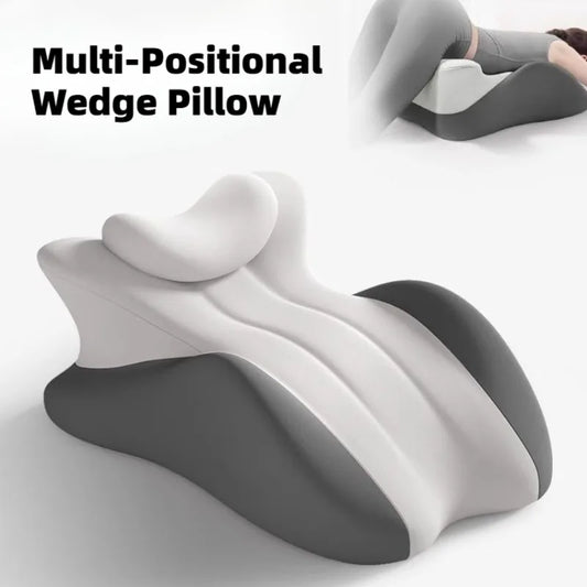 Multi-Positional Wedge Pillow Memory Foam Ergonomic Prone Pillow with Removable Cover Couple Bed Pillow for Body Pain Relief Peaceful Pleasures Health and Wellness