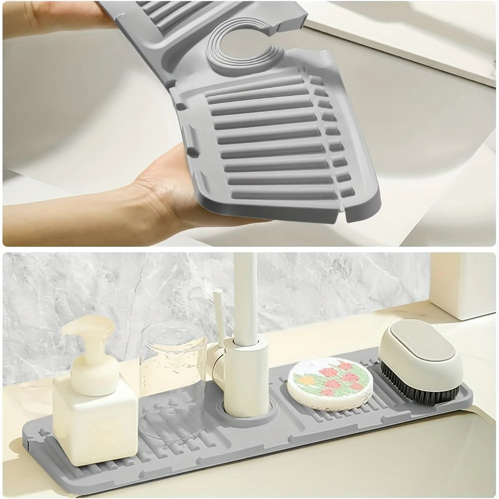 1pc Splash Guard Mat for Faucets, Sink Drain Pad, Quick Drying Kitchen and Bathroom Protector, Easy to Clean and Durable Design Peaceful Pleasures Health and Wellness