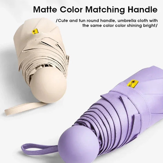 Mini Capsule Travel Umbrella Windproof Sun Rain Proof UV Protection Portable Compact Lightweight for Women Men Peaceful Pleasures Health and Wellness