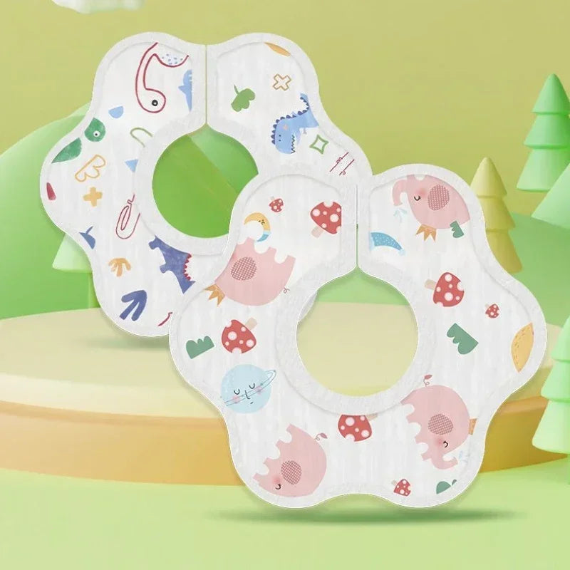 A pack of 10 disposable bibs, baby drool towel, waterproof 360 degree anti spitting gauze, newborn neck scarf Peaceful Pleasures Health and Wellness