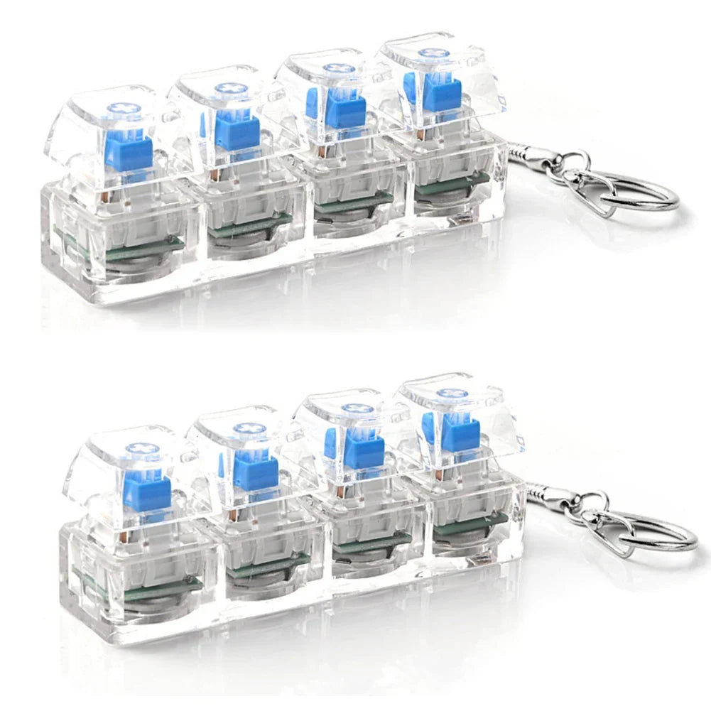RGB Mechanical Keyboard Fidget Toy – 4-Button LED Desk Gadget