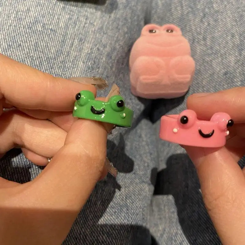Cute Cartoon Frog Shaped Ring Couple Valentine's Day Animal
