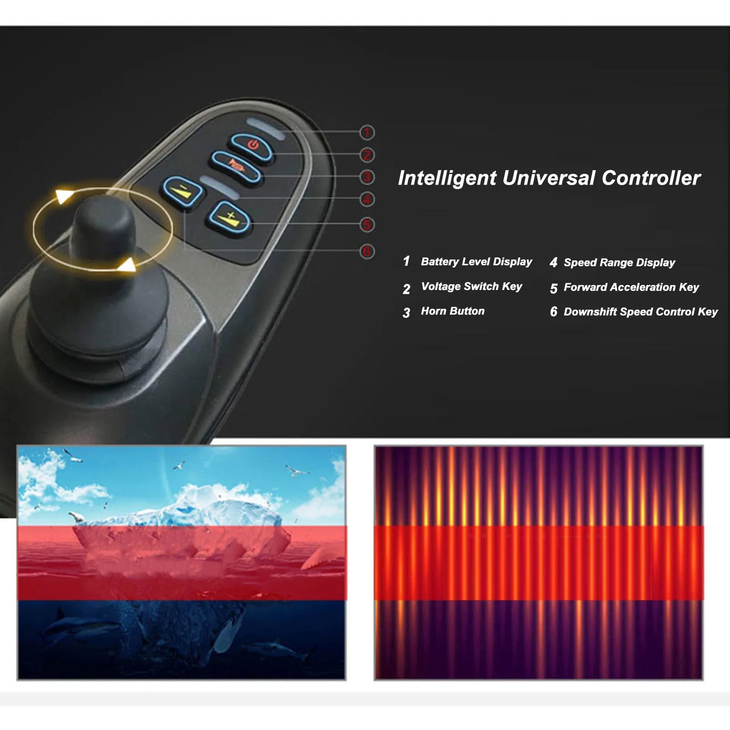 Electric Wheelchair Joystick Controller Wide Compatibility 50A DC 24V