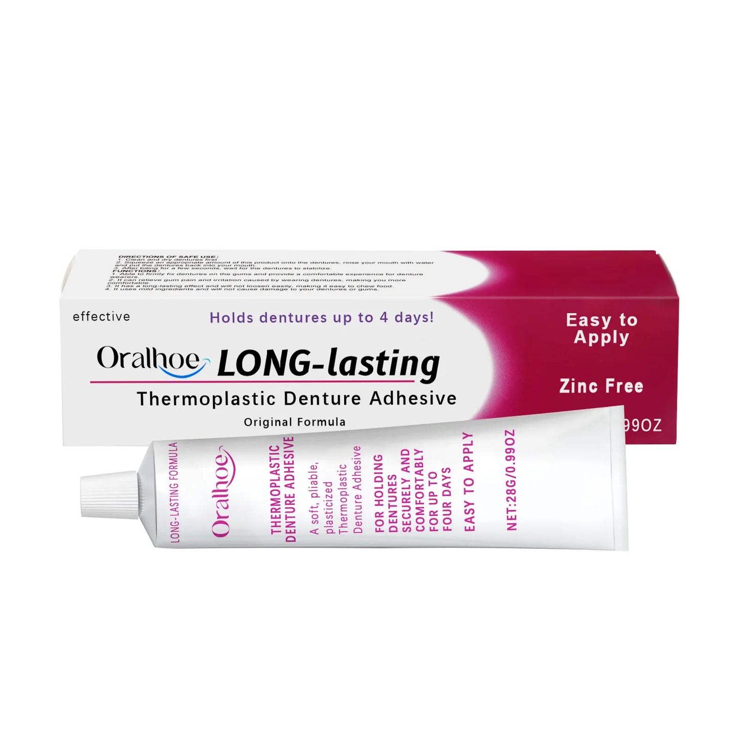 Oralhoe Thermoplastic Denture Adhesive | Long-Lasting 28g