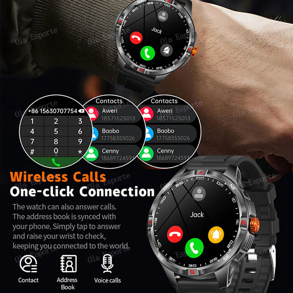 Military 1000mAh Battery Sports Smart Watch Adult Men Compass BT Call Heart Rate Health Monitoring IP68 Waterproof SmartWatches Peaceful Pleasures Health and Wellness