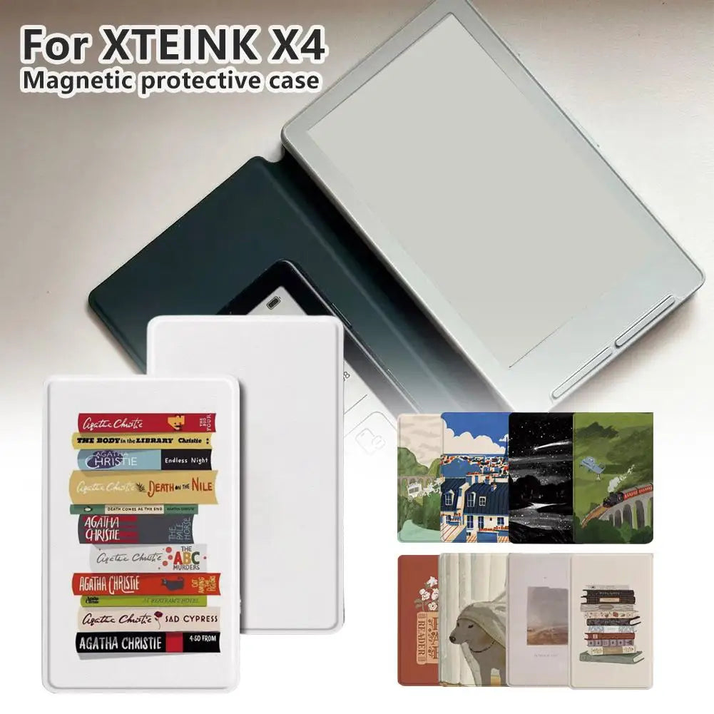 XTEINK X4 Clear TPU Magnetic Folio Case | Slim E-Reader Cover