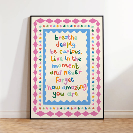 Colorful Encouraging Words Canvas Wall Art Print | Home Decor Canvas Wall Art Peaceful Pleasures Health and Wellness G4824 30x40cm Wood Framed