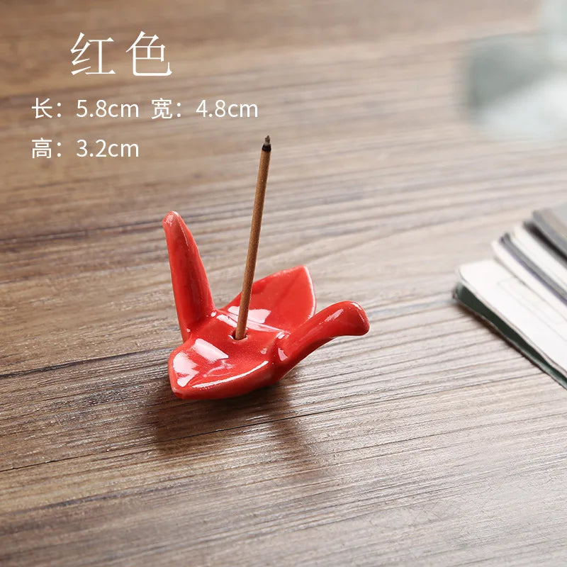 Paper Crane Ceramic Incense Stick Holder & Burner | Home Decor