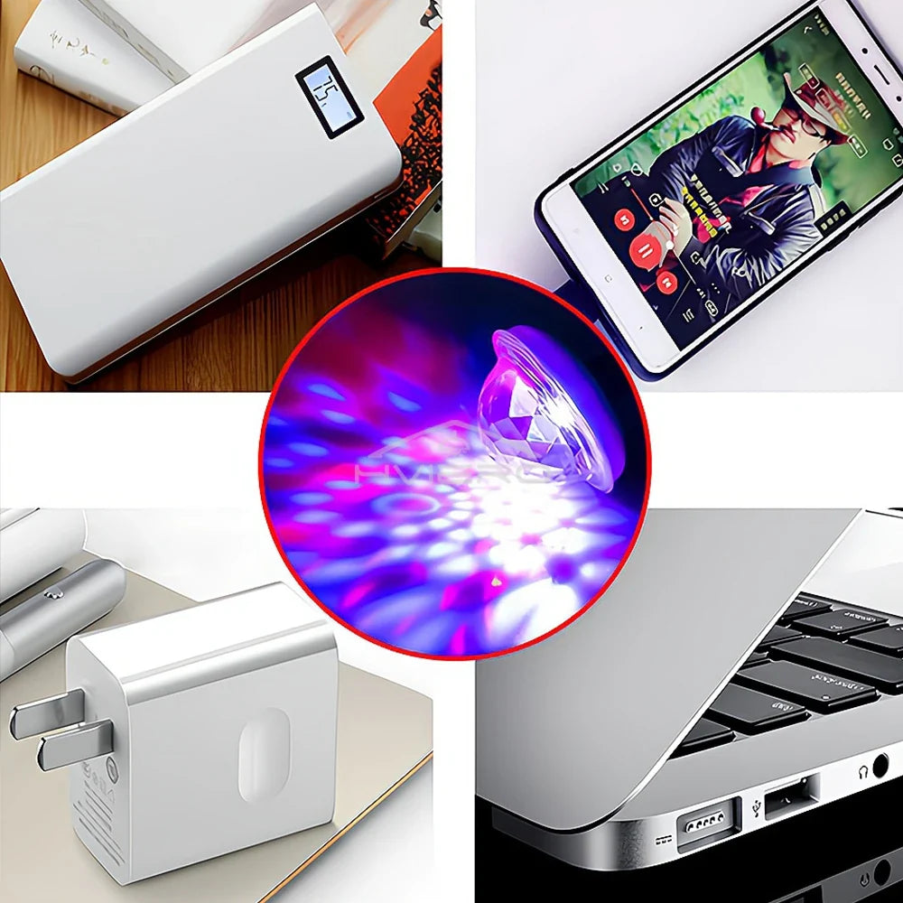 Mini USB RGB Disco Crystal Ball Light | DJ Party Stage Lamp