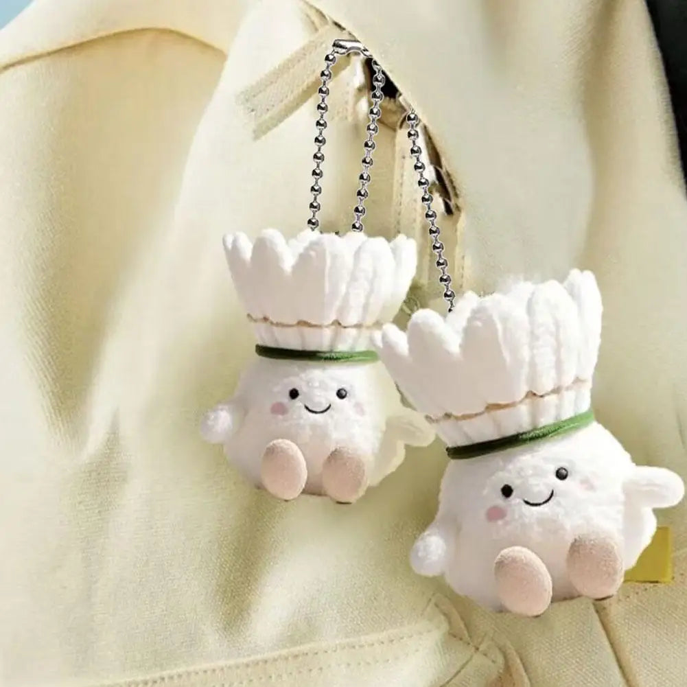 Kawaii Plush Badminton Keychain – Cute Fluffy Bag Charm Gift
