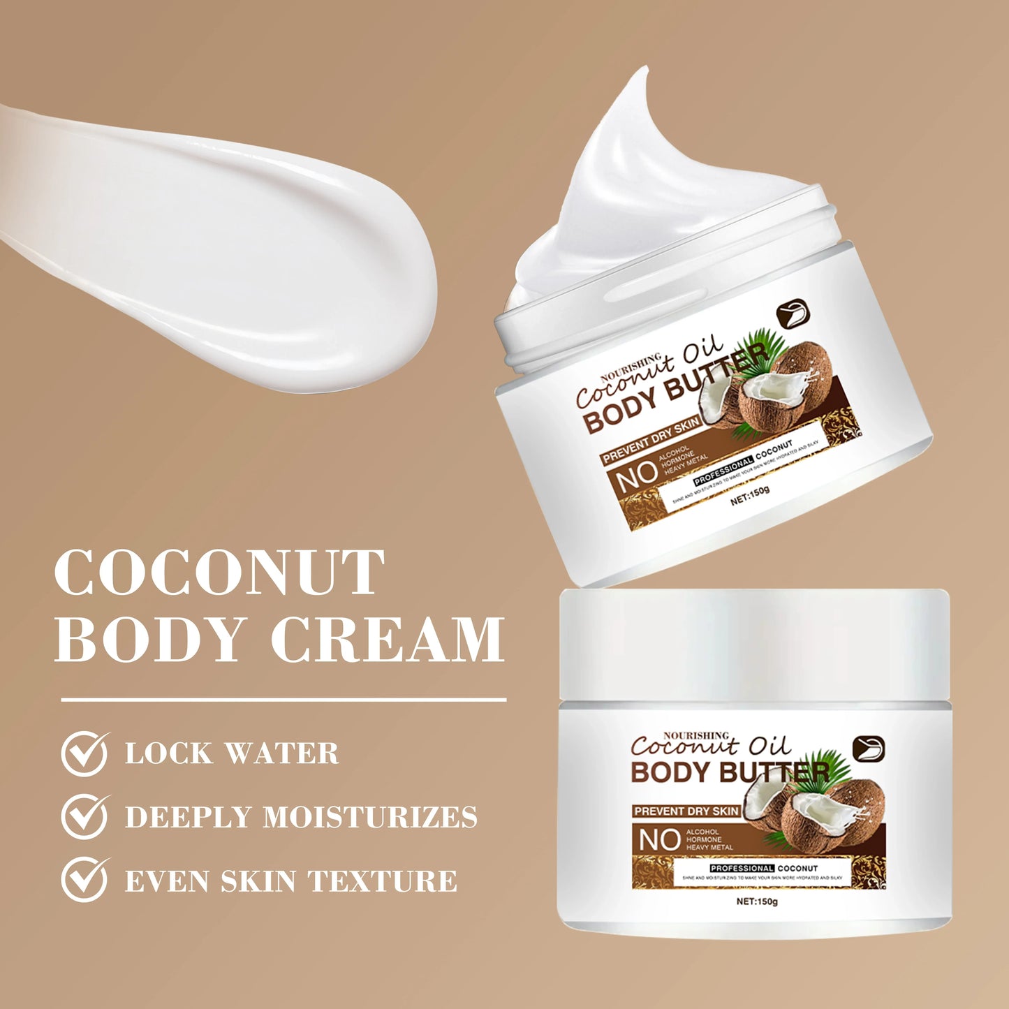 Ottilavie Coconut Oil Body Cream – Deep Hydration All Skin Types