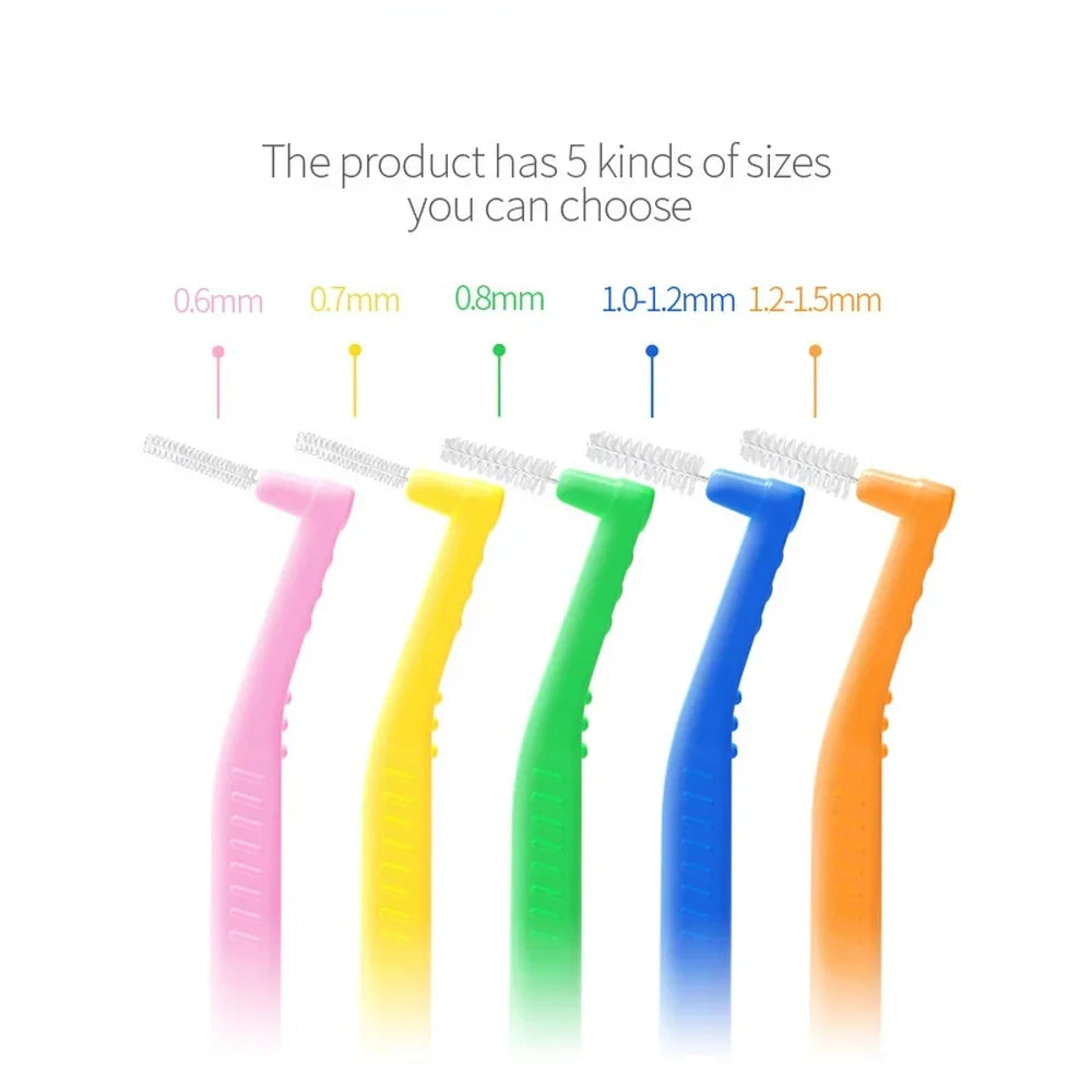 5pcs L-shaped Orthodontics Braces Interdental Brush Clean Between Teeth Mini Toothbrush Inter Dental Cleaning Travel Portable Peaceful Pleasures Health and Wellness