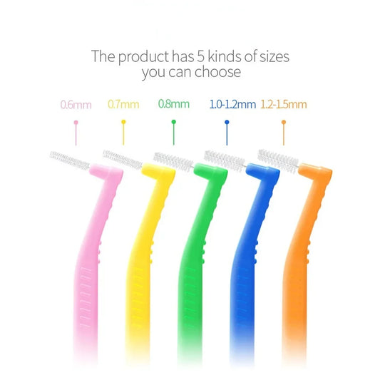 5pcs L-shaped Orthodontics Braces Interdental Brush Clean Between Teeth Mini Toothbrush Inter Dental Cleaning Travel Portable Peaceful Pleasures Health and Wellness
