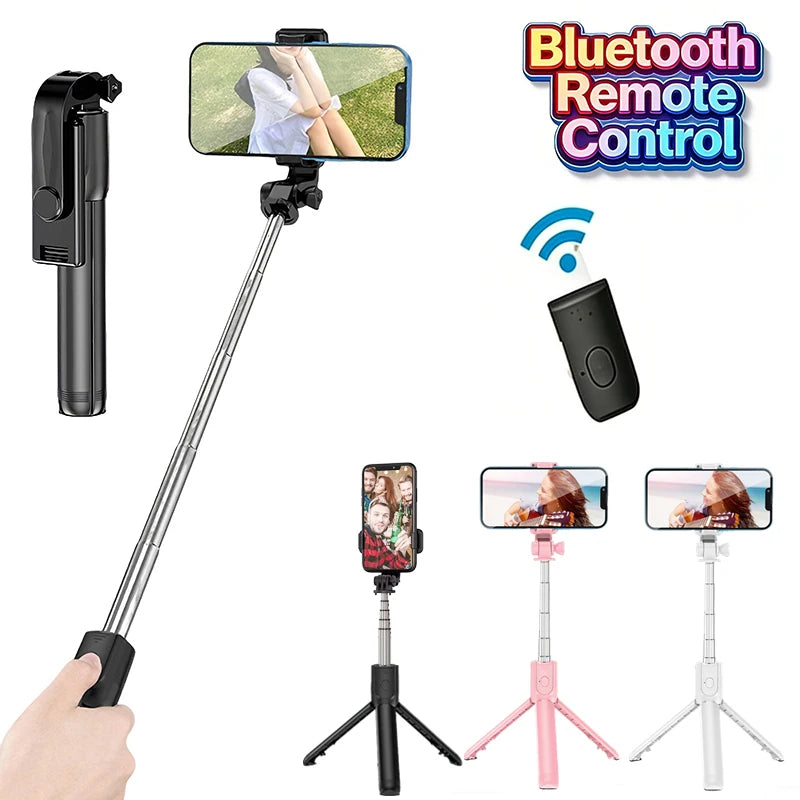 Portable Bluetooth Selfie Stick Mobile Tripod Holder with Remote Shutter Extendable Wireless Remote Retractable Phone Stand Peaceful Pleasures Health and Wellness