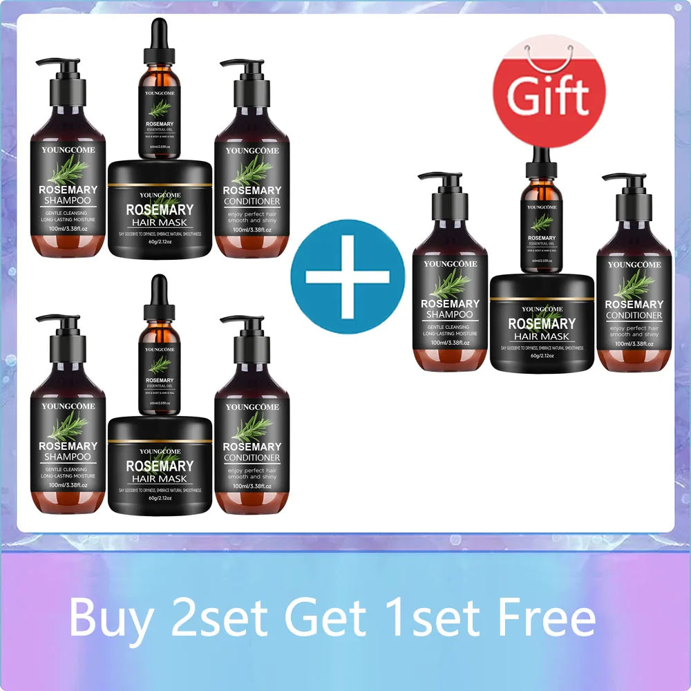 Rosemary 4-in-1 Hair Kit – Mask, Shampoo, Conditioner & Oil