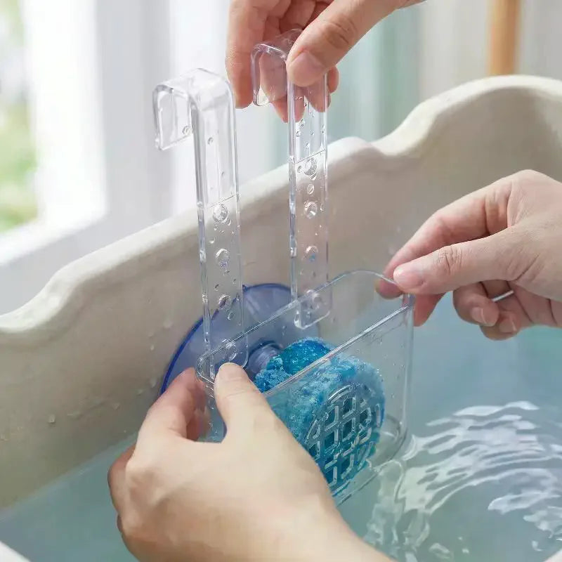 Clear Acrylic Toilet Tank Cleaning Tablet Holder with Hooks