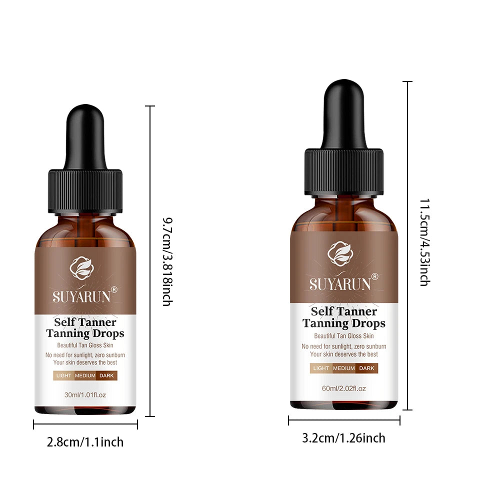 Sunless Tanning Serum - Buildable Natural Glow, Streak-Free Formula for All Skin Tones. Moisturizing & Non-Irritating. Peaceful Pleasures Health and Wellness
