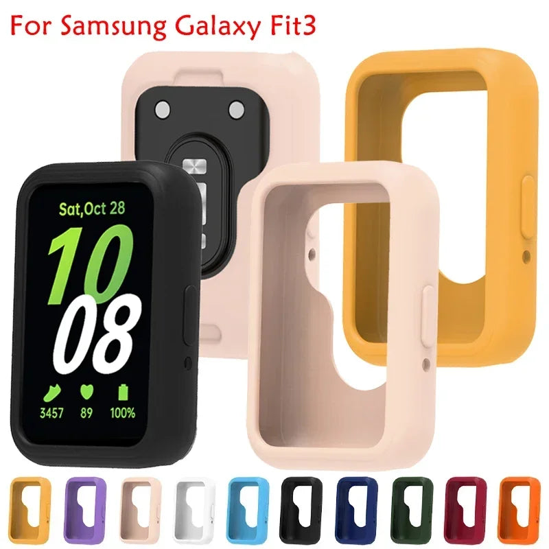 Soft Silicone Case for Samsung Galaxy Fit 3 Watch Candy Color Full Coverage Protective Cover for Galaxy Watch Fit 3 Accessories Peaceful Pleasures Health and Wellness