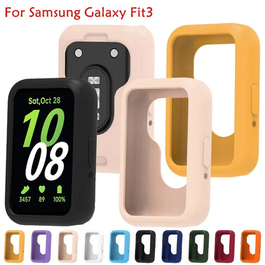 Soft Silicone Case for Samsung Galaxy Fit 3 Watch Candy Color Full Coverage Protective Cover for Galaxy Watch Fit 3 Accessories Peaceful Pleasures Health and Wellness