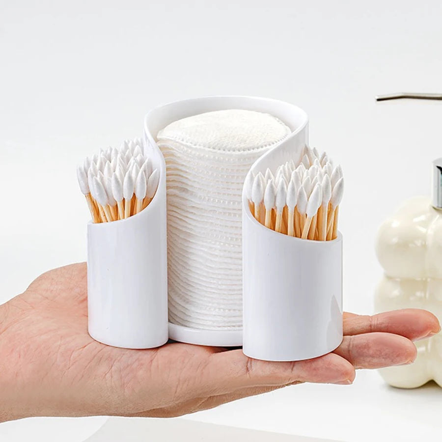 Clear Qtip Holder & Cotton Swab Organizer – Transparent Bathroom Storage Container for Makeup Accessories