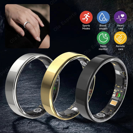New Smart Ring Bluetooth 2026 IP68$5ATM Waterproof Lightweight Heart Rate&Blood Oxgyen&Sleep Monitoring Men Women Holiday Gifts Peaceful Pleasures Health and Wellness