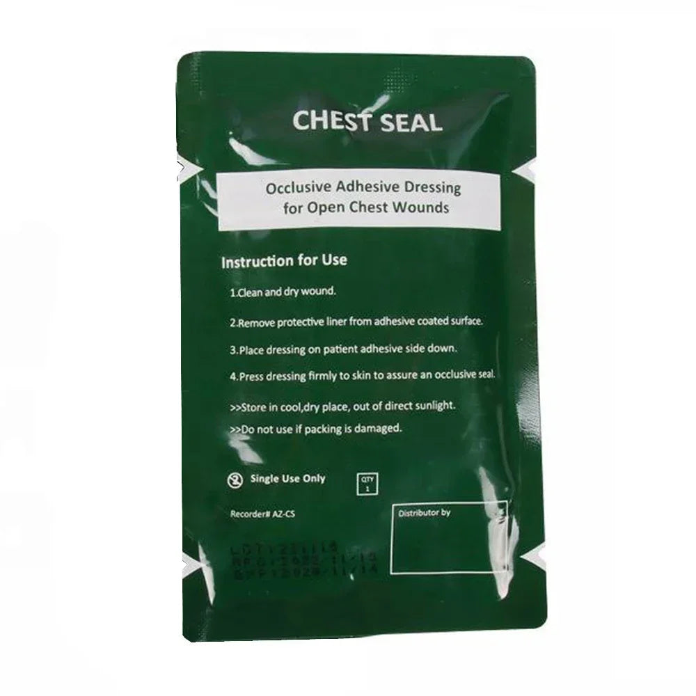 Chest Seal Life-Saving Wound Care for Emergency or Tactical Situations Advanced Adhesive Sterile Transparent Lightweight Vent Peaceful Pleasures Health and Wellness A2