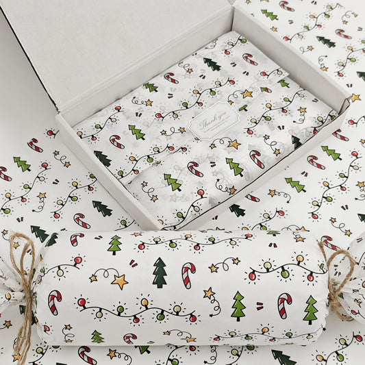 Christmas Lantern Tissue Paper Gift Wrap – 10 or 20 Sheets Gift Wrapping Paper Peaceful Pleasures Health and Wellness