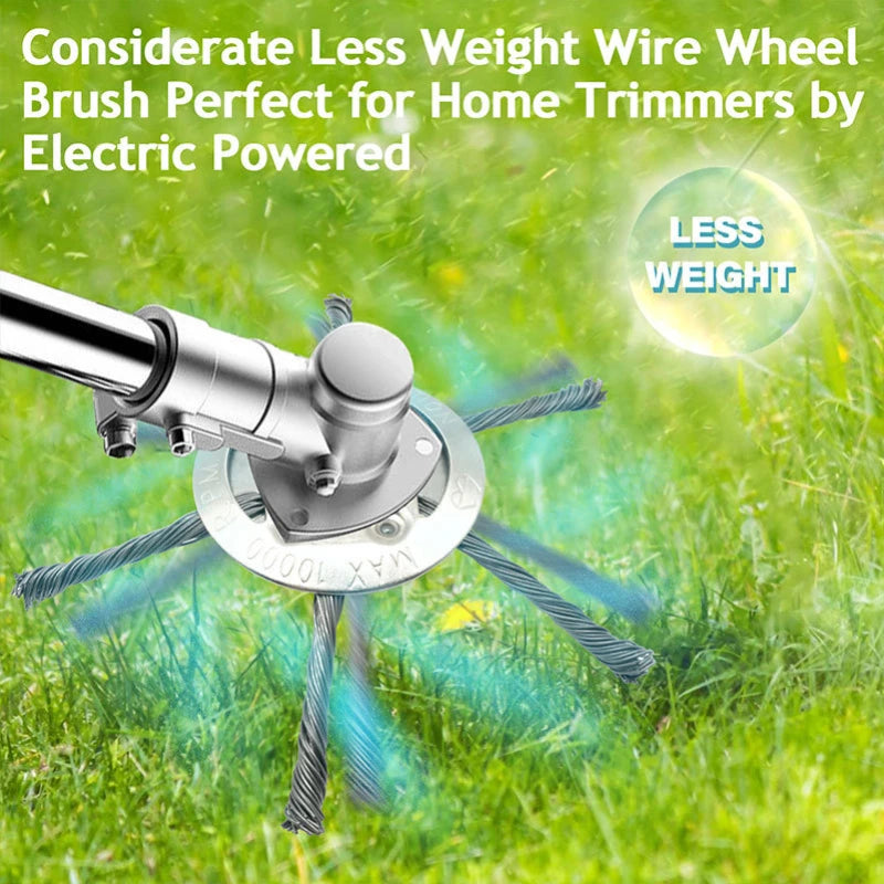 Weed Brush Head Steel Wire Wheel Grass Trimmer Head Removal Moss Rust Lawn Mower Grass Brush Disc Weed Brush Trimmer Heads Peaceful Pleasures Health and Wellness