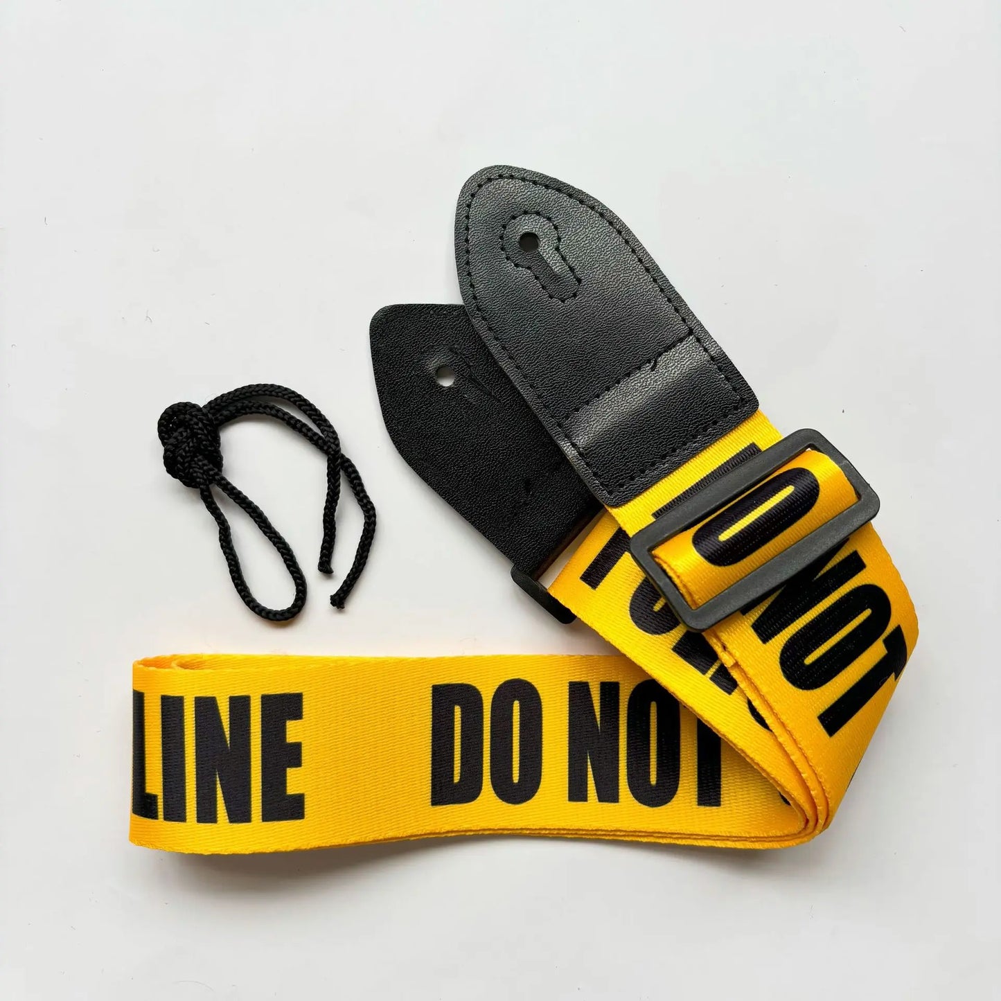 Yellow Adjustable Polyester Guitar Belt Strap PU Leather Ends