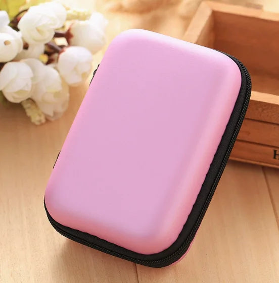 Organizing Storage Bag for Data Cable Phone Charger Headphone - Zipper Change Bag - Home Office Essential Peaceful Pleasures Health and Wellness Pink M