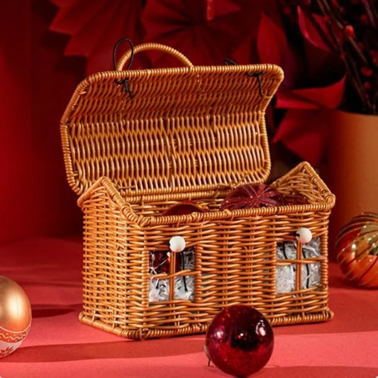 Imitation Rattan Woven Storage Basket | Fruit & Snack Tray Woven Storage Basket Peaceful Pleasures Health and Wellness